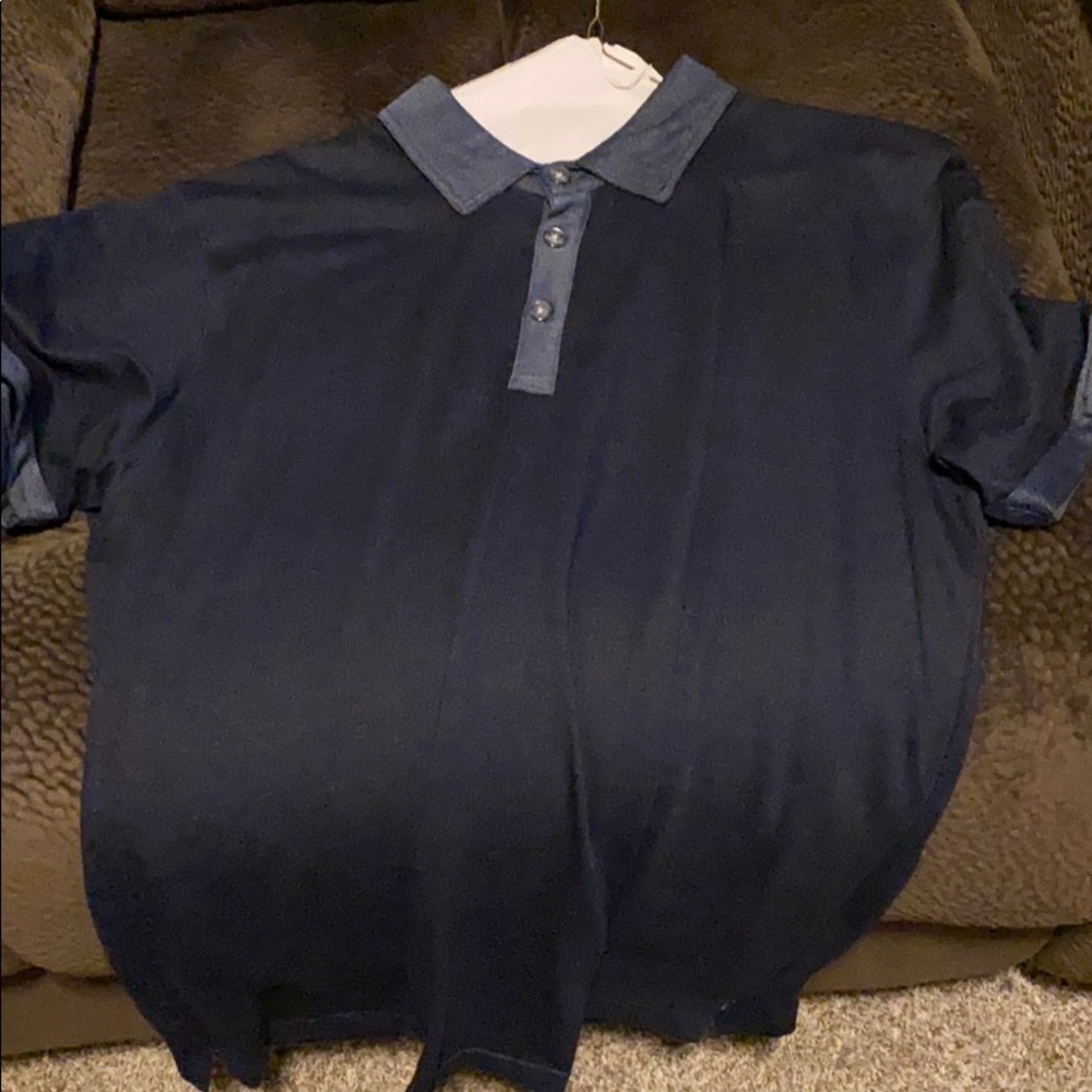 Denim and Flower polo shirt